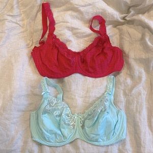 Two Prima Donna lace bras 38E like new